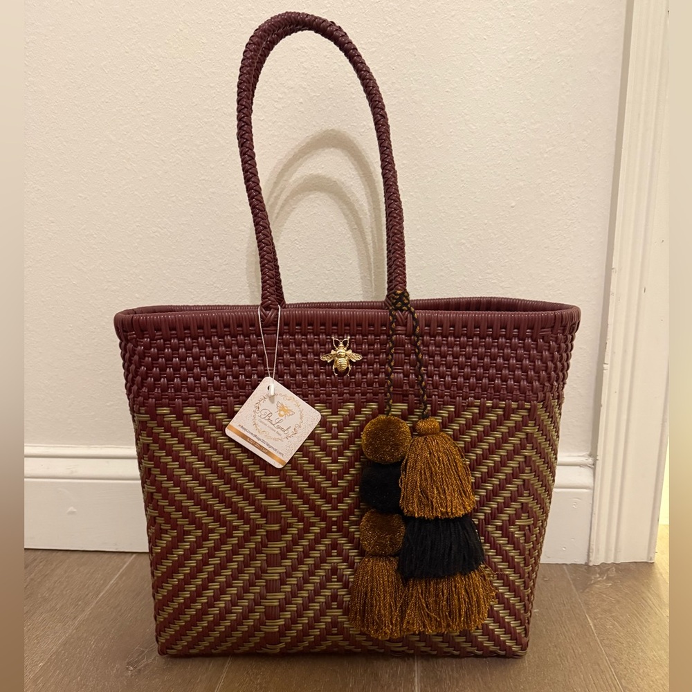 Custom Artisan Bag in Burgundy and Gold